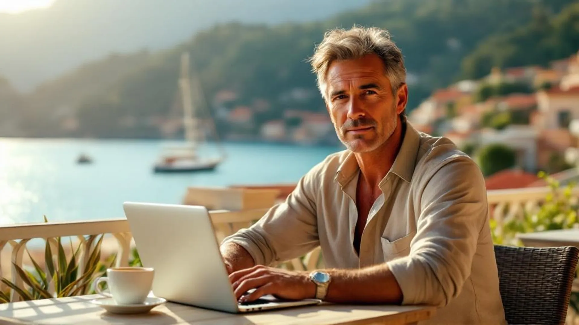 Michael — ExpatSEO founder, Fethiye Turkey, Aegean bay view